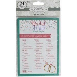 Whats In Your Purse Bridal Shower Party Game - Pack of 24 - NIP